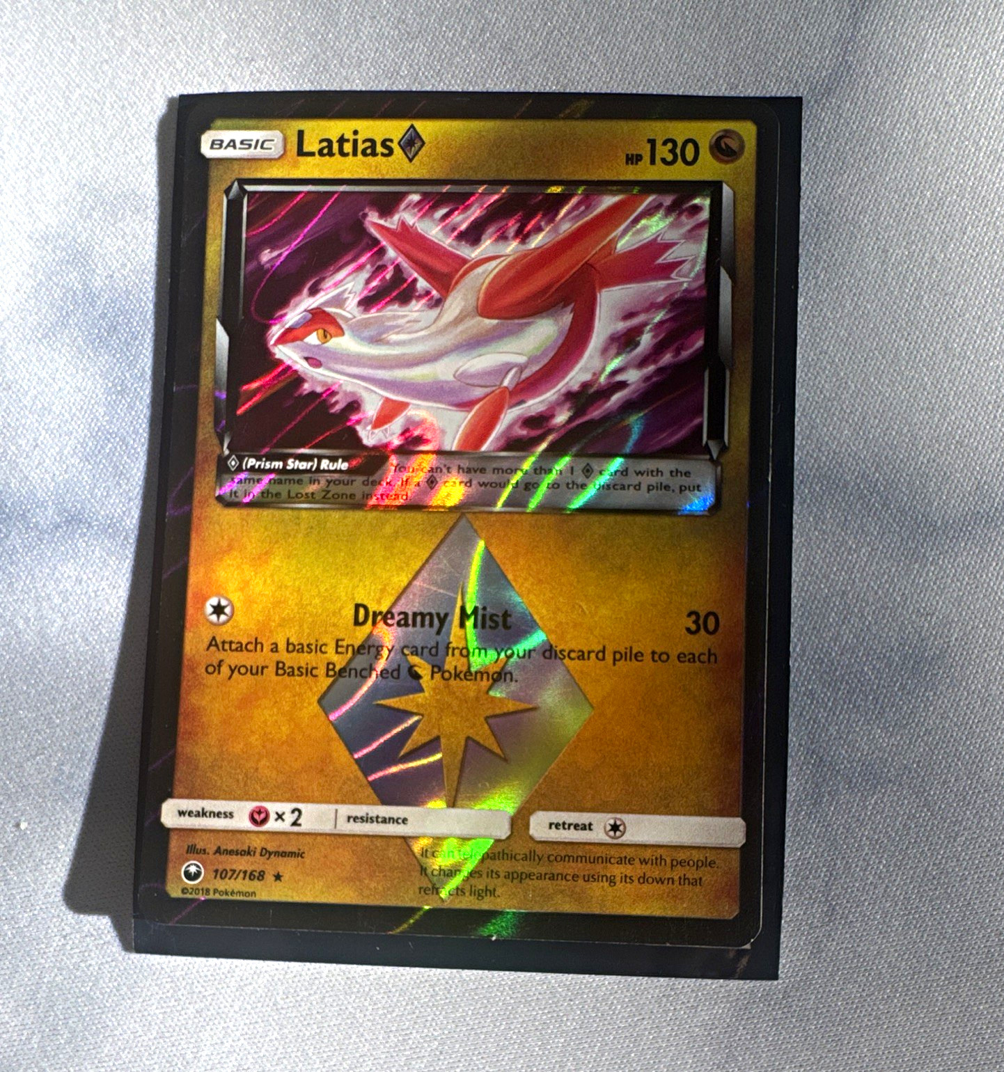 Pokémon TCG Latias Prism Star 107/168 Celestial Storm Holo Rare Eng 2018 130HP