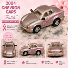 Vintage Chevron Cars 'Faith' Special Edition 4 Pink Collectible Toy Car