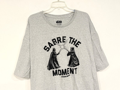 Star Wars 'Sabre The Moment' Men's Shirt Size 6XL Gray Jersey Short Sleeve Tee
