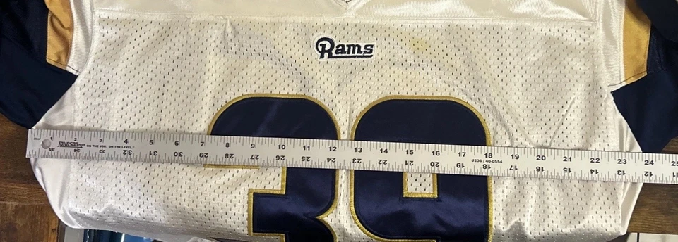 斯蒂文·杰克逊 圣路易斯公羊队 RB #39 Away Reebok NFL 球衣 52 码 男式缝制 — 第 4/4 张图片