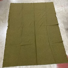 Vintage Wool Army Blanket Green 77  x 57  Twin Throw Olive