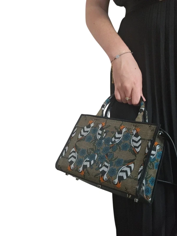 FURLA - Mini Bolso de Mano para Mujer, Color ToniGreige Motivo Floral Foto 3 de 4