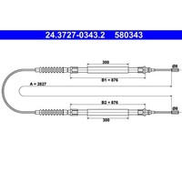 Seilzug Feststellbremse ATE 24.3727-0343.2 FüR Fiat Peugeot CitroëN Ducato Boxer