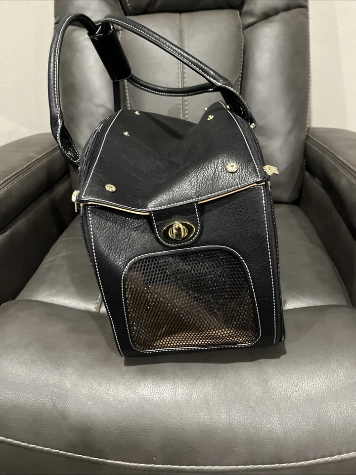 PetsHome Porta Perros, Porta Mascotas, Plegable Impermeable Cuero PU Premium -Pequeño Foto 2 de 4