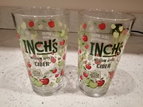 Inch’s Cider Pint Glasses Pair. In lightly used condition. 2 glasses. .
