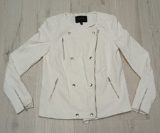 WOMEN'S BANANA REPUBLIC White Zip-Up Moto Jacket Coat, sz 2 FREE SHIPPING 