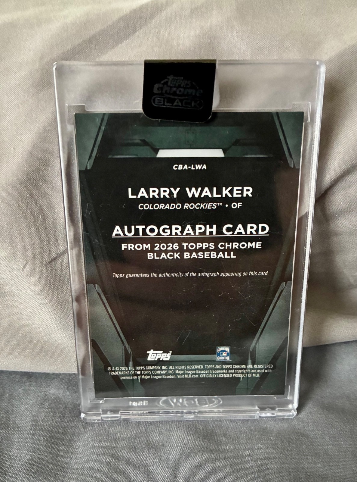 2026 Topps Chrome Black Larry Walker Gold Refractor AUTO /50 🔥 SP Rockies view 2