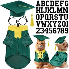 5 Pcs Dog Graduation Costume Set Include 2026 Pet Graduation Gown with Stole ...