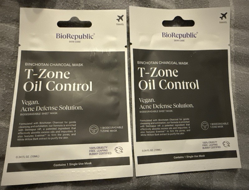 BioRepublic Binchotan Charcoal Mask T-Zone Oil Control Lot Of 2