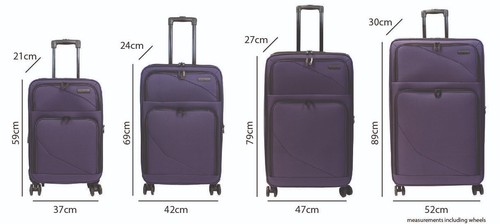 4 Piece Soft Shell Padded Family Luggage Set , Cabin Case, Ryanair , - Picture 2 of 7