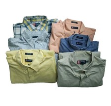 6 Mens Chaps Button Down Shirts SZ Large/16-16 1/2 Long Sleeve Dress Work Lot