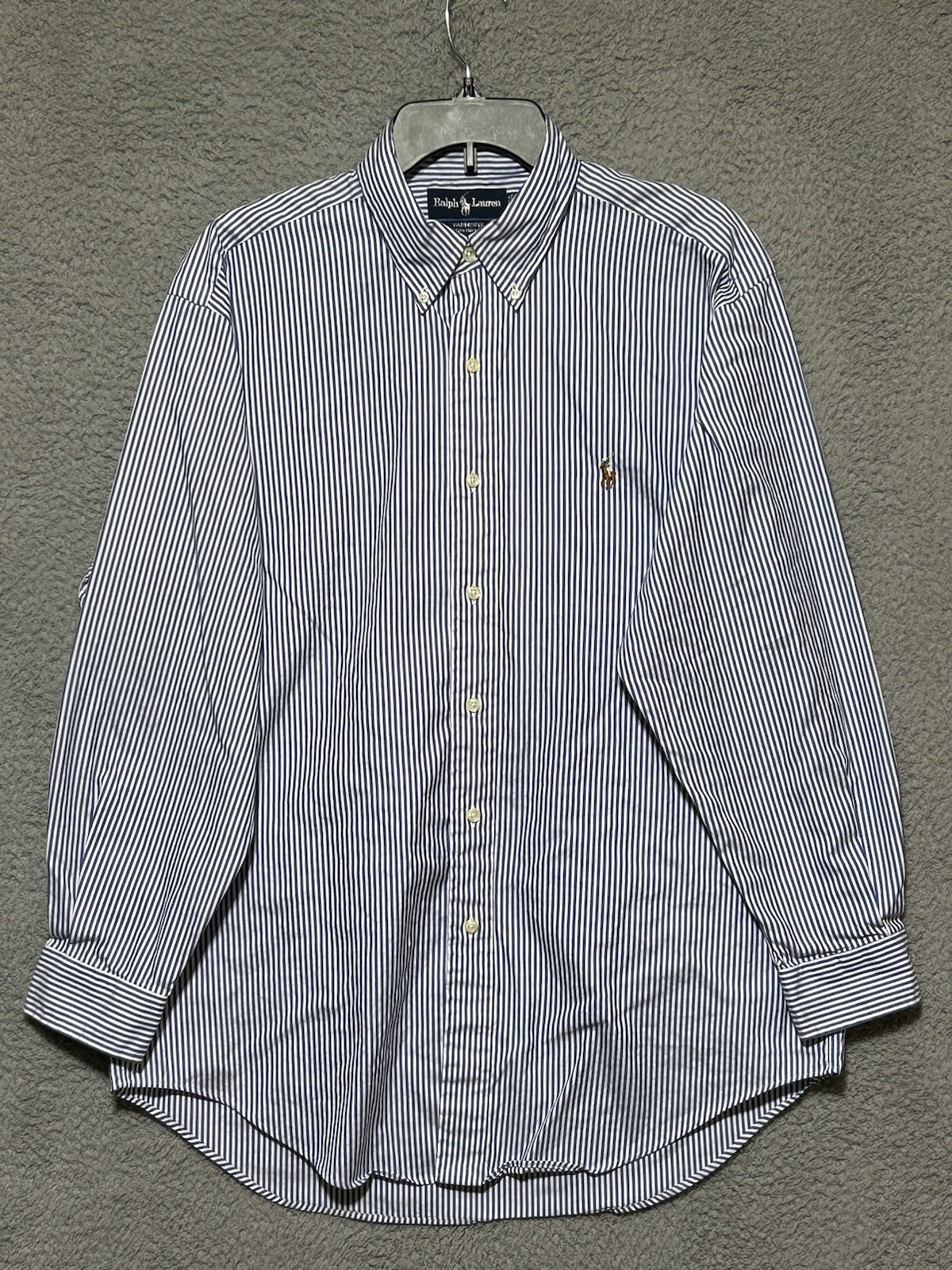 Vintage Polo Ralph Lauren Mens Yarmouth Oxford Dress Shirt Blue 16-33 OCBD