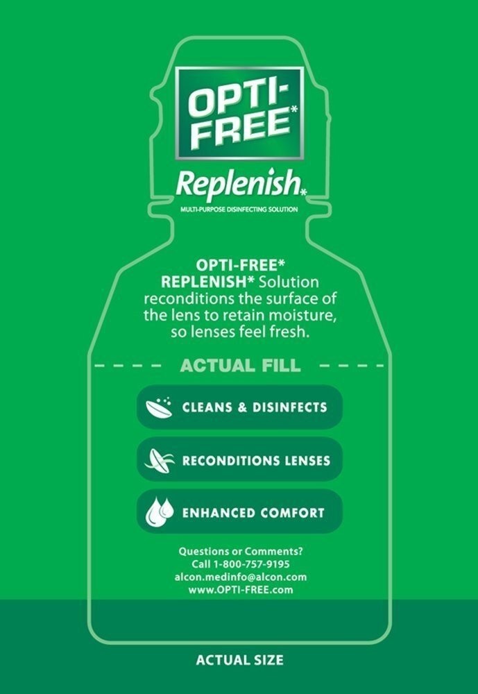 Alcon Opti Free Replenish Lens Multipurpose Disinfecting Solution Sterile 2 oz