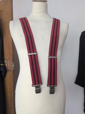 Ranger Y-Back  5 cm Suspenders Heavy-Duty Elastic Black Red Adjustable Clips