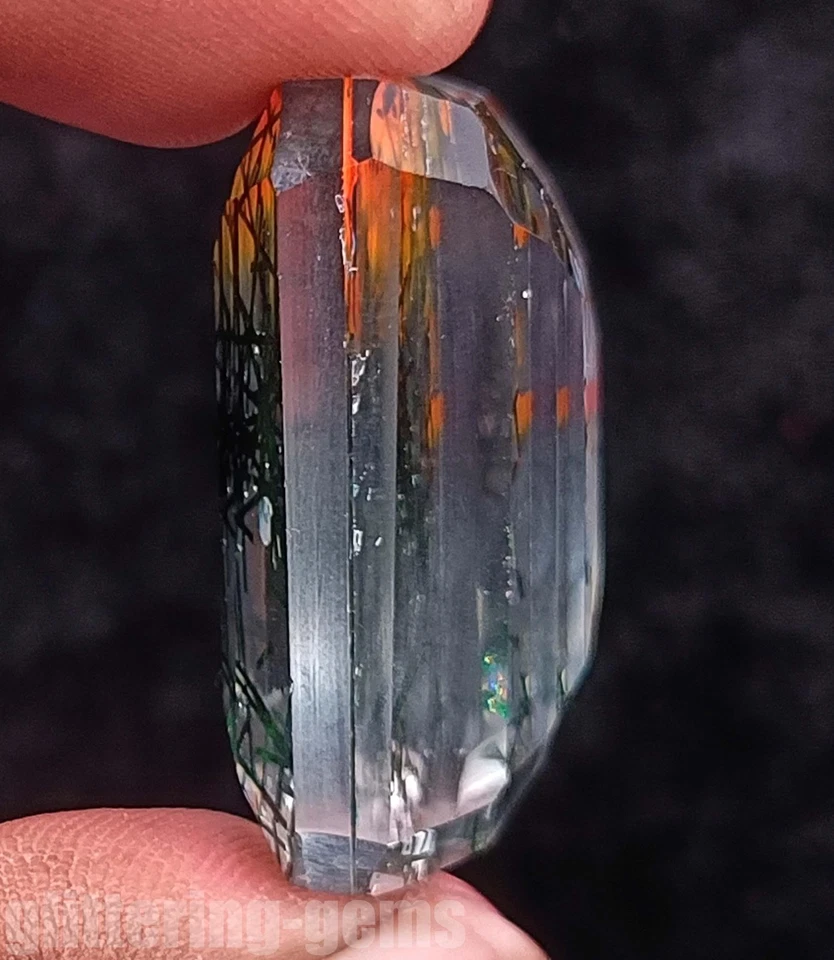 Natural Bi-Color Rutilated Quartz 72.35 Ct Emerald Cut IGL Certified Gems 5ADX - Image 4 of 4