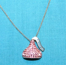 Hershey's Kisses® WTJ 925 Sterling Silver Pink Crystal Pendant With 925 Chain