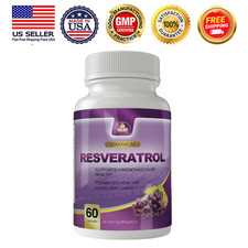 Resveratrol 60 Capsules Anti Aging Powerful Antioxidant Heart Health Free Ship