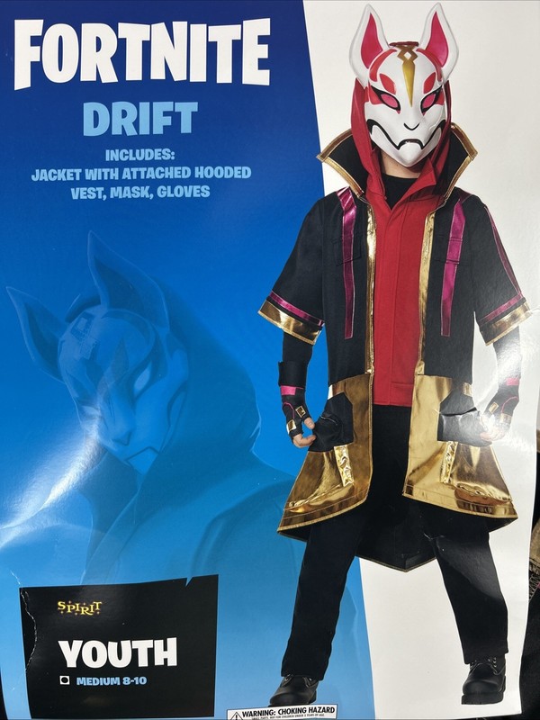 Fortnite Drift Kids Costume Youth Medium Spirit Halloween Epic Games Mask Vest