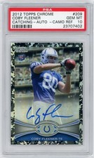 2012 Topps Chrome Camouflage Refractor Rookie Autograph #209 Coby Fleener /105