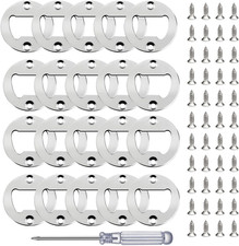 Bottle Opener Insert - 20 Sets Stainless Steel Inserts Kit with Screws Screwdriv