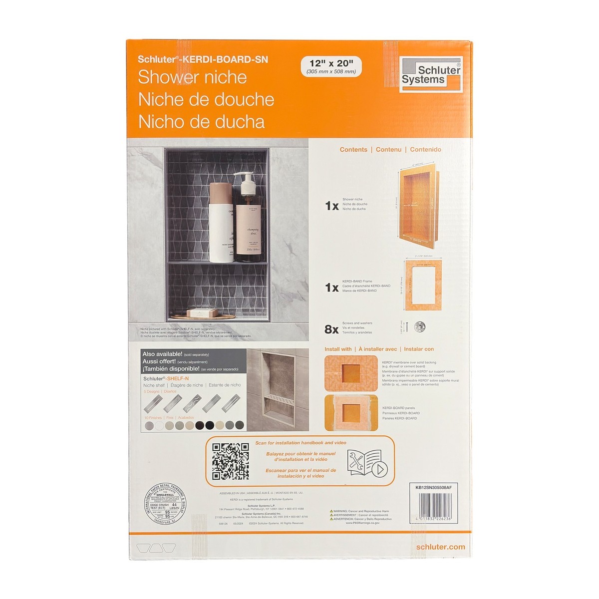 Schluter KERDI-BOARD-SN Shower Niche – 12