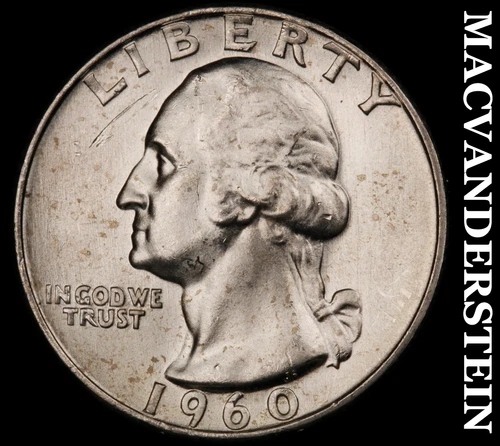 1960-D Washington Quarter- Silver- Choice Gem Brilliant Unc Luster #J1653