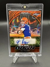 2025 Leaf Football Nation CJ TILLER Orange Lava New Dawn Auto # /4 🔥 Utah St