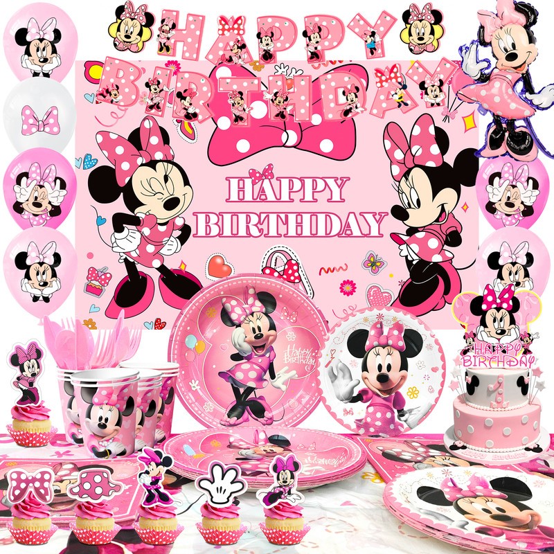 Minnie Mouse Party Supplies 113 Minnie Birthday Party Decoration Balloons Plates