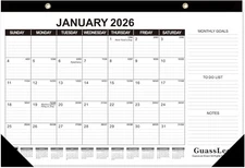GuassLee Desk Calendar 2026-2027 - 18 Months Calendar 17" × 11.5" Desk Calendar