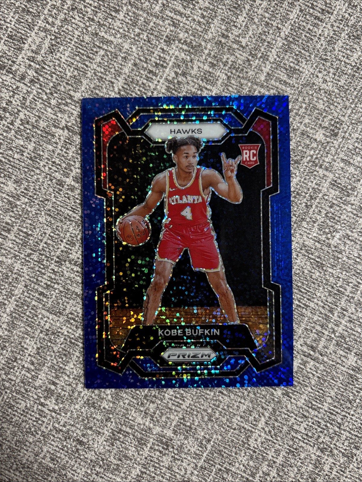 Kobe Bufkin 2023-24 Panini Prizm Blue Sparkle Prizm /144 Hawks #151