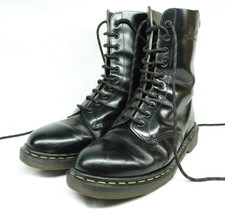 Dr Martens Vintage anni 90 Made in England 1490 Nero 10 occhielli taglia UK 9 etichetta 10