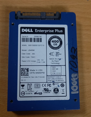 Dell 400GB 6G SAS MU SSD X10NT Solid State Drive LB400M 100% Health 10k93