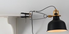 IKEA RANARP Clamp Lamp – Black/Brass – New