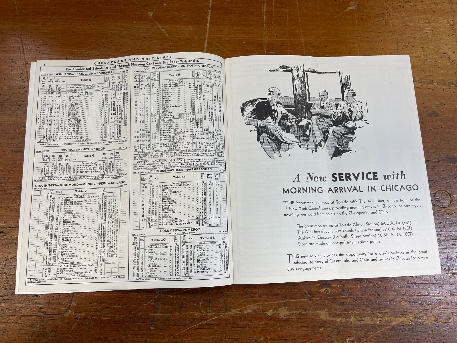 Chesapeake & Ohio Lines - The George Washington Timetable January 24th, 1937
