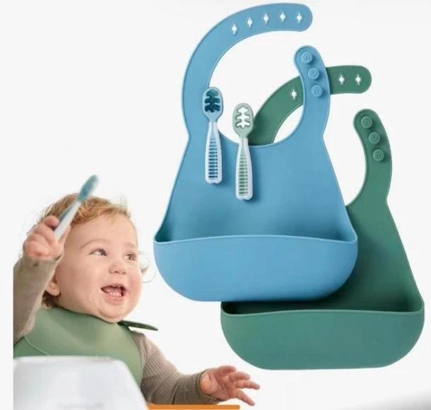 NumNum Silicone Bibs & Spoons for Babies | Waterproof, Soft, BPA Free 100% Food
Opens in a new windo
