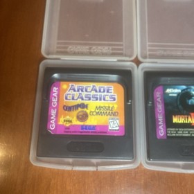 sega game gear games lot: Mortal Combat 2, Arcade Classics, Sonic, X-Men