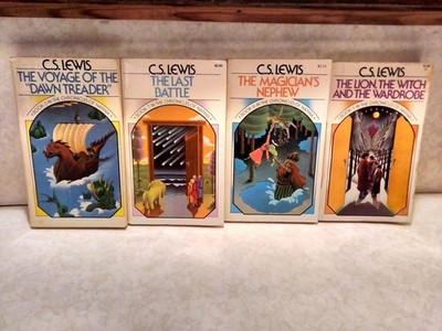 Vintage Books 1,3,6&7 In The Chronicles Of Narnia By C.S. Lewis First Ed. 1970