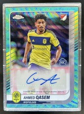 2025 Topps Chrome MLS Ahmed Qasem Auto RC Aqua Wave Refractor #/199 Nashville