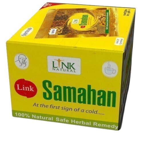 Link SAMAHAN Instant Ayurveda Herbal Tea 100 Sachets for Cough & Cold remedy