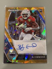 2021 Panini Prizm Draft Picks Autographs Prizms Orange Ice #169 BJ Emmons