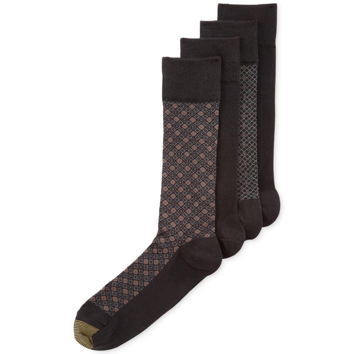 Мужские черные носки с золотым носком 4 упаковки классические носки Mosaic Crew 6-125 BHFO 2070 2990₽