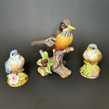 Lot Andrea by Sadek Robin Blue Bird Gold Finch 9973 6350 Porcelain Japan Vintage