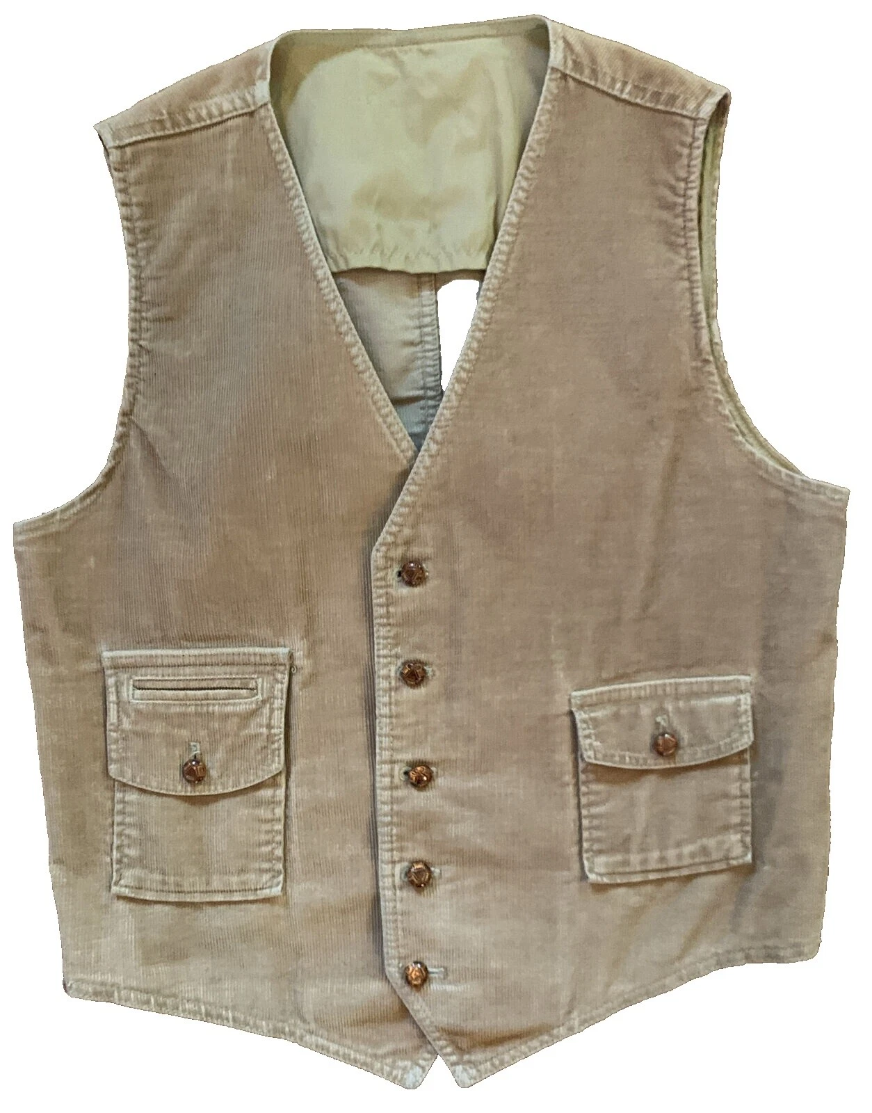 Chalecos Vintage marrón de pana para hombre