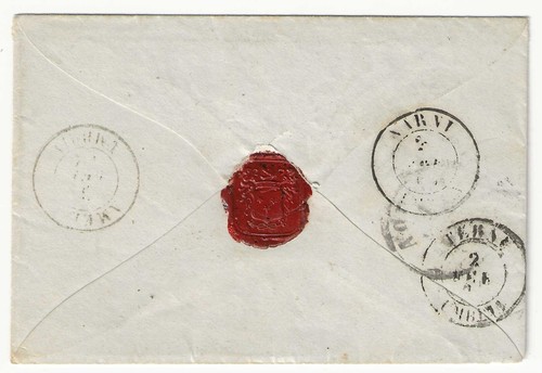 1863 Regno d'Italia - 15 c. De La Rue Londra su busta con annullo di Avezzano - Foto 2 di 2