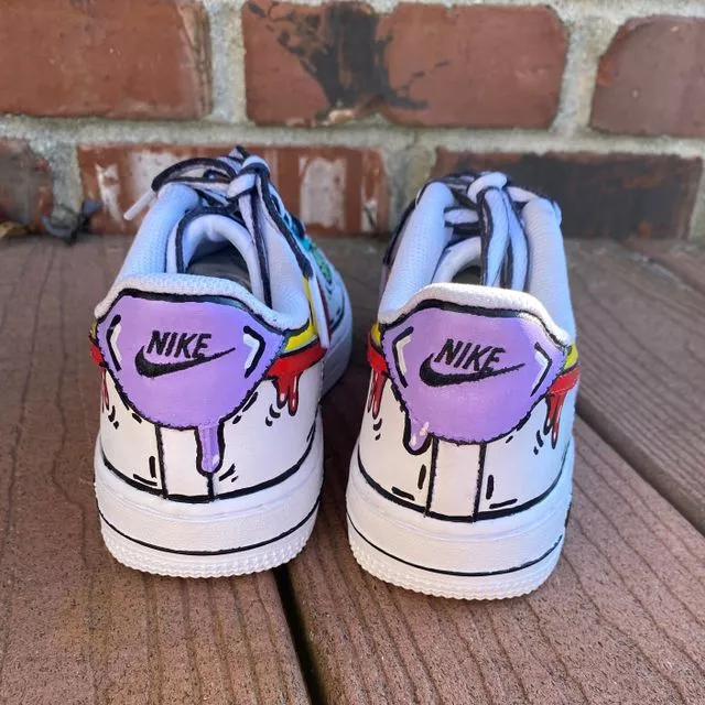 Custom Air Force 1 Cartoons Drip Purple