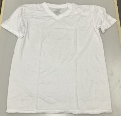 Essential Loungewear Mens T-Shirt White V Neck Short Sleeve 2XL 2 Pack Tag Free