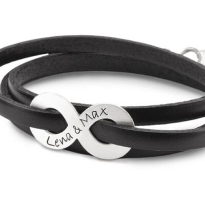 Herrenschmuck Männerarmband Gravur INFINITY MEN 925 Silber Mann Partnerarmband