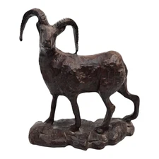 Vintage 1982 Red Mill Mfg Big Horned Ram Sheep Goat Sculpture Figurine Wildlife