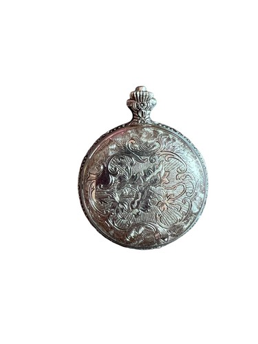 Pocket Watch Henry V Antimagnetic Locomotive Train Silver Tone Hong Kong Vtg - Picture 2 of 9