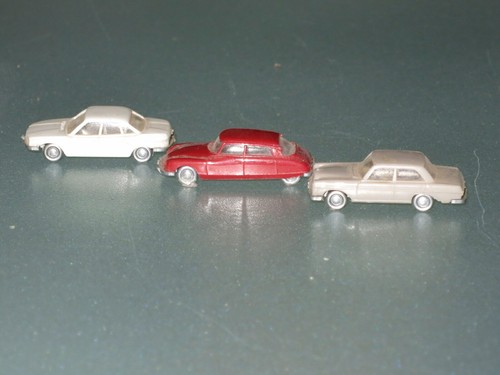 3 modelos de coches Wiking - NSU RO 80, Mercedes 280, Citroen Pallas - modelismo
